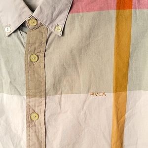RVCA slim short-sleeve button-down, size L